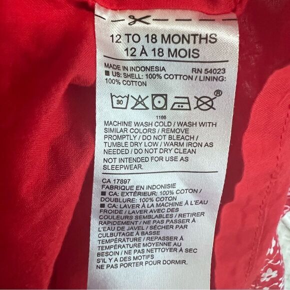 Janie and Jack Red Smocked Floral Dress Size 12-18mo - Picture 5 of 6